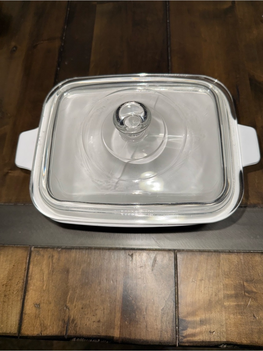 Vintage Corningware White Covered Casserole with Blue Floral Pattern - Picture 2 of 6